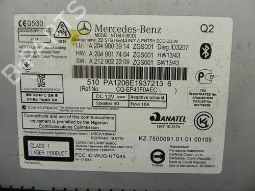 Radio MERCEDES-BENZ C-CLASS Coupe (C204) C 220 CDI (204.302) | BP37578099E6 - Image 5