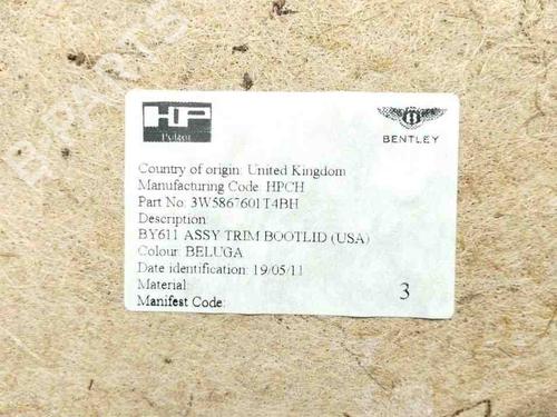 Boot lining BENTLEY CONTINENTAL FLYING SPUR (3W_) 6.0 FLEX | BP28943778I3 