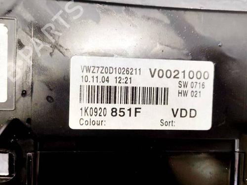 Instrument cluster VW GOLF V (1K1) 1.4 16V | BP35296480C47 - Image 3