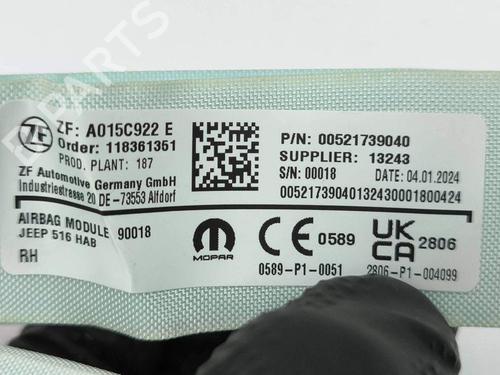 Right curtain airbag JEEP AVENGER (J2) Electric | BP28881987C12 