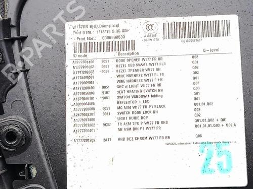 Front right panel MERCEDES-BENZ A-CLASS (W177) A 180 d (177.003) | BP36081430C59 - Image 19