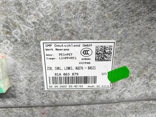 Boot lining AUDI Q2 (GAB, GAG) 35 TFSI | BP28861201I3 