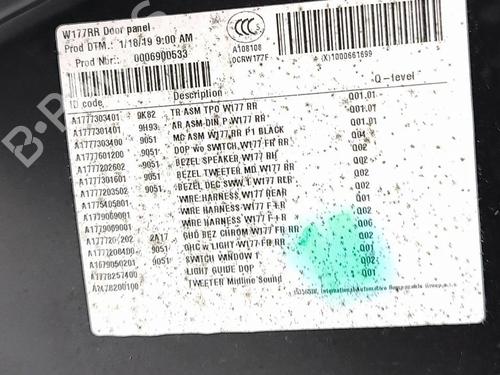 Rear right panel MERCEDES-BENZ A-CLASS (W177) A 180 d (177.003) | BP36079951C61 - Image 11