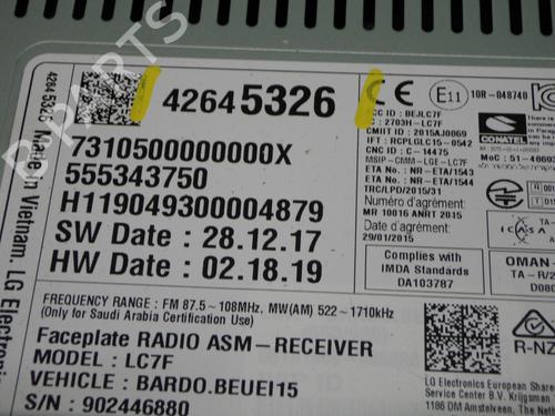 Radio OPEL ADAM (M13) 1.4 | BP36172896E6 - Image 4