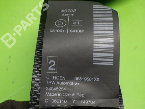 Rear left seatbelt CITROËN C3 II (SC_) 1.4 VTi 95 | BP11226679I29 