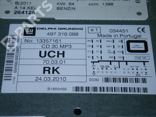 Radio OPEL CORSA D (S07) 1.4 (L08, L68) | BP6372086E6 