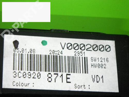 Instrument cluster VW PASSAT B6 Variant (3C5) 1.9 TDI | BP6355944C47 