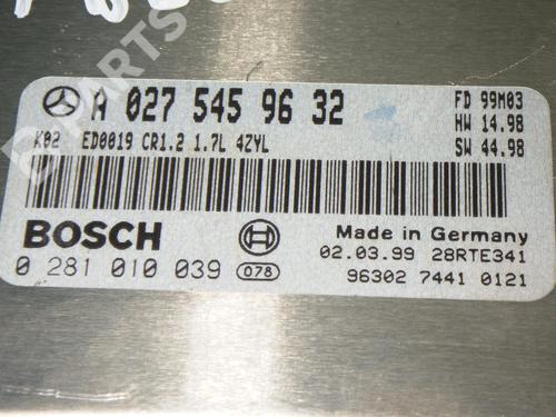 Control unit MERCEDES-BENZ A-CLASS (W168) A 170 CDI (168.008) | BP6382707M11 