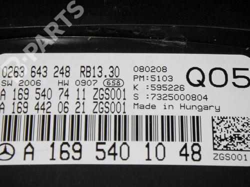 Instrument cluster MERCEDES-BENZ B-CLASS Sports Tourer (W245) B 200 CDI (245.208) | BP6349693C47 