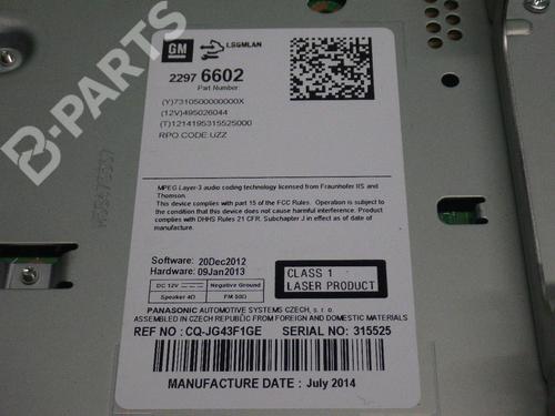 Radio OPEL ASTRA J (P10) 1.4 (68) | BP6389991E6 