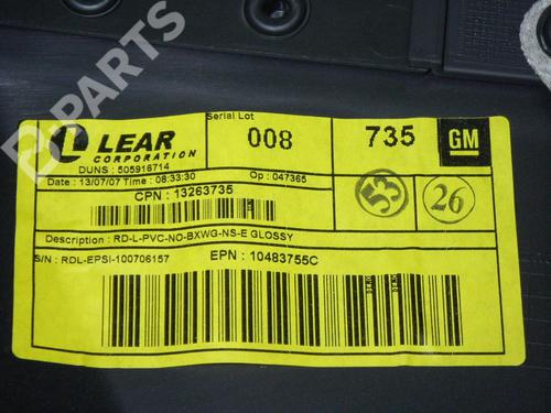 Bageste venstre beklædning OPEL SIGNUM Hatchback (Z03) 1.9 CDTI (F48) | BP6604953C60 