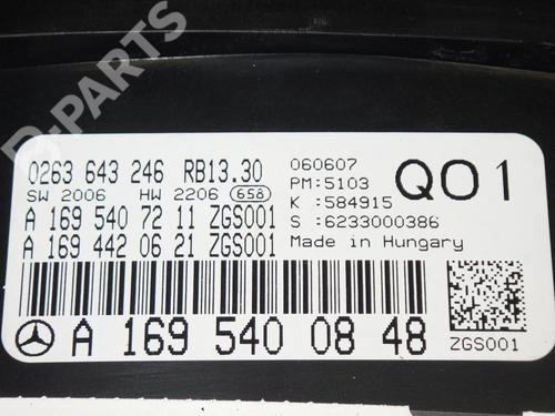Instrument cluster MERCEDES-BENZ A-CLASS (W169) A 180 CDI (169.007, 169.307) | BP6387918C47 