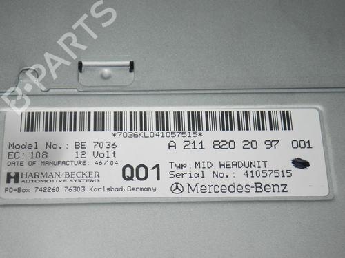 Radio MERCEDES-BENZ E-CLASS T-Model (S211) E 320 T CDI (211.226) | BP14716629E6 