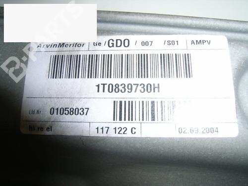 Rear right window mechanism VW TOURAN (1T1, 1T2) 2.0 TDI 16V | BP6652897C25 