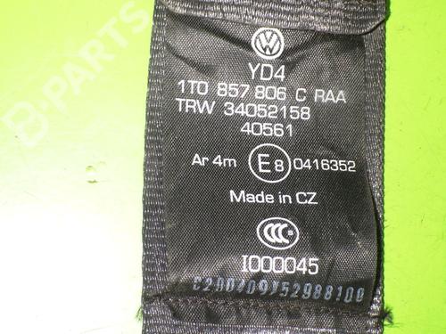 Rear center seatbelt VW TOURAN (1T1, 1T2) 2.0 TDI 16V | BP6640239I27 