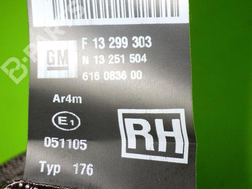 Rear right seatbelt OPEL ASTRA J (P10) 1.6 Turbo (68) | BP7023523I28 
