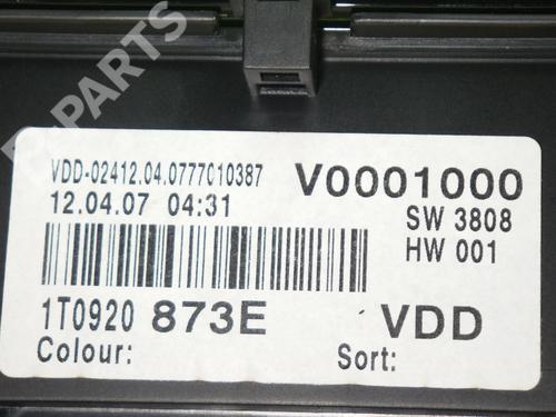 Instrument cluster VW TOURAN (1T1, 1T2) 1.9 TDI | BP6396440C47 