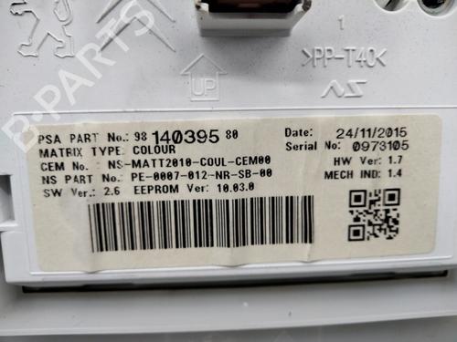 Instrument cluster PEUGEOT 2008 I (CU_) 1.2 THP 110 / PureTech 110 | BP28780228C47