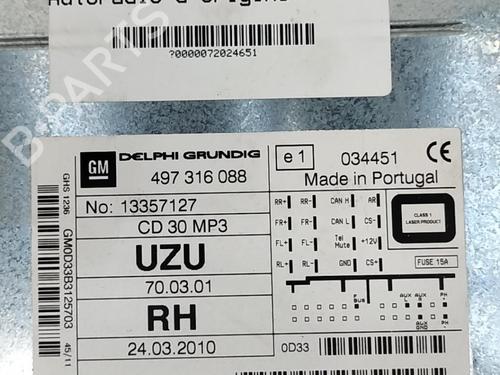 Radio OPEL CORSA D (S07) 1.3 CDTI (L08, L68) | BP28762700E6 