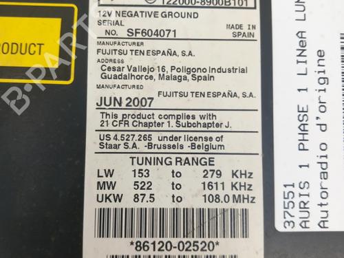 radio-toyota-auris-_e15_-2006-2007-2008-2009-2010-2011-2012-2013-28734555 main image