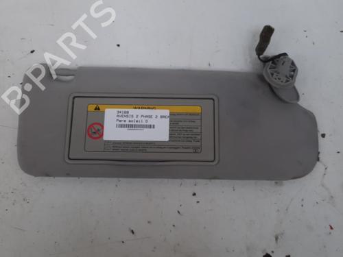 Used Left sun visor Left sun visor TOYOTA AVENSIS Estate (_T25_) 2.0 D-4D (ADT250_, ADT250R) (126 hp) 28747190 28747190
