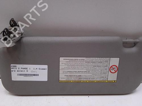 Used Right sun visor TOYOTA YARIS (_P9_) 1.4 D-4D (NLP90_, NLP90R) (90 hp) 28775630