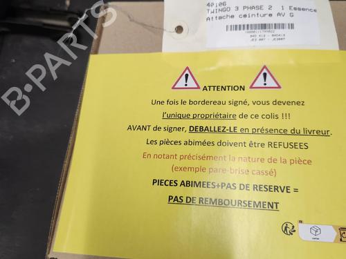 Seat buckle RENAULT TWINGO III (BCM_, BCA_) 1.0 SCe 65 (BCMJ) | BP28782932I32 - Image 6