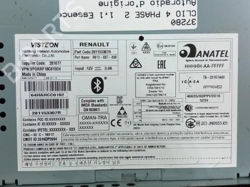Radio RENAULT CLIO IV (BH_) 1.2 16V | BP28741308E6 