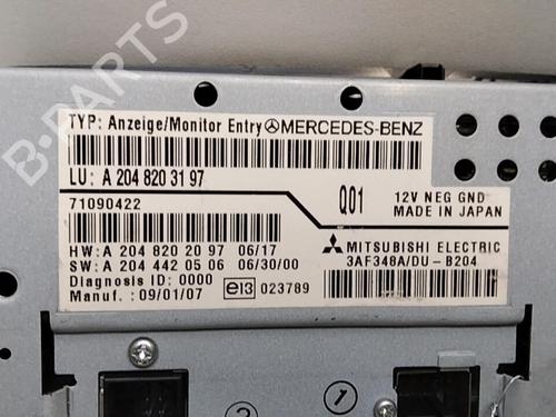 Display monitor MERCEDES-BENZ C-CLASS (W204) C 220 CDI (204.002) | BP28759326C48