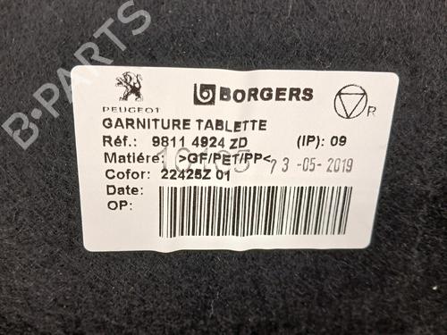 Used Rear parcel shelf Rear parcel shelf PEUGEOT 3008 II SUV (MC_, MR_, MJ_, M4_) 1.5 BlueHDi 130 (131 hp) 39625552 39625552
