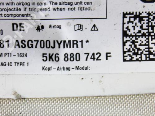 Right curtain airbag VW GOLF VI (5K1) 1.4 TSI | BP6503029C12 