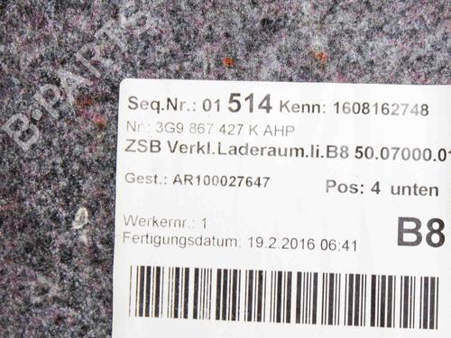 Wykładzina bagażnika VW PASSAT B8 Variant (3G5, CB5) 2.0 TDI | BP17867462I3