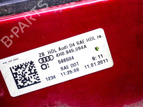 Højre baklys, luke AUDI A8 D4 (4H2, 4H8, 4HC, 4HL) 4.2 FSI quattro | BP29593099C80 