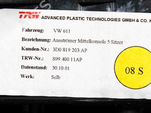 Luftventilen VW PHAETON (3D1, 3D2, 3D3, 3D4, 3D6, 3D7, 3D8, 3D9) 3.2 V6 | BP21087689I21 