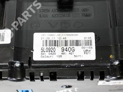 Used Instrument cluster SKODA YETI (5L) 2.0 TDI (140 hp) 7912301