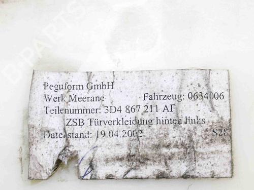 Garniture arrière gauche VW PHAETON (3D1, 3D2, 3D3, 3D4, 3D6, 3D7, 3D8, 3D9) 5.0 V10 TDI 4motion | BP6871865C60 