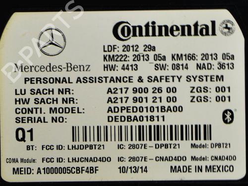 Control unit MERCEDES-BENZ CLA Coupe (C117) CLA 250 (117.344) | BP13519301M11 