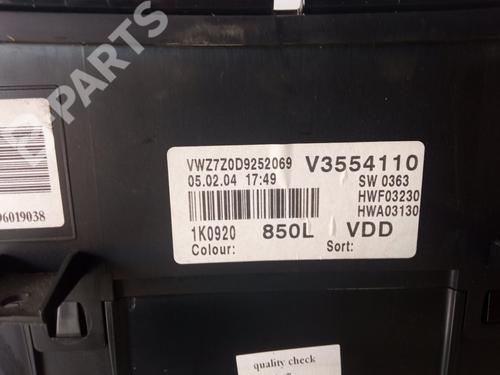 Instrument cluster VW GOLF V (1K1) 2.0 TDI 4motion | BP10506789C47 