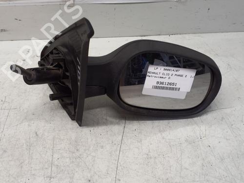 Used Right mirror RENAULT CLIO II (BB_, CB_) 1.2 16V (BB05, BB0W, BB11, BB27, BB2T, BB2U, BB2V, CB05,... (75 hp) 29366975