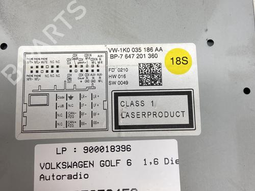 Radio VW GOLF VI (5K1) 1.6 TDI | BP29368719E6 