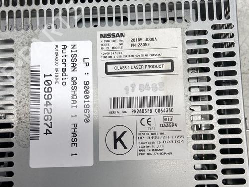 Radio NISSAN QASHQAI I (J10, NJ10) 1.5 dCi | BP29362081E6 