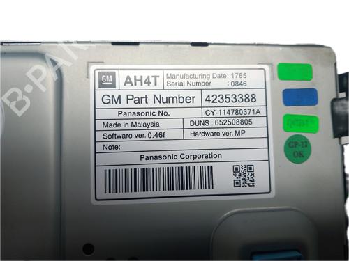 Used Radio OPEL ZAFIRA / ZAFIRA FAMILY B (A05) 1.7 CDTI (M75) (110 hp) 29786090