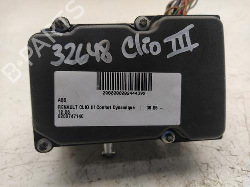 Used ABS pump RENAULT CLIO III (BR0/1, CR0/1) 1.5 dCi (BR17, CR17) (86 hp) 19537215