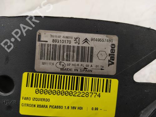 Left headlight CITROËN XSARA PICASSO (N68)  | BP12545971C28 