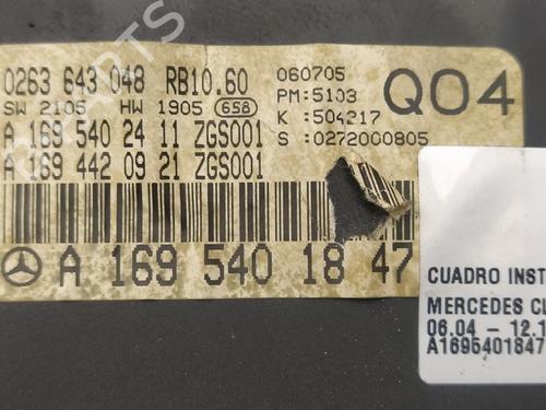 Instrument cluster MERCEDES-BENZ A-CLASS (W169) A 180 CDI (169.007, 169.307) | BP18116469C47 