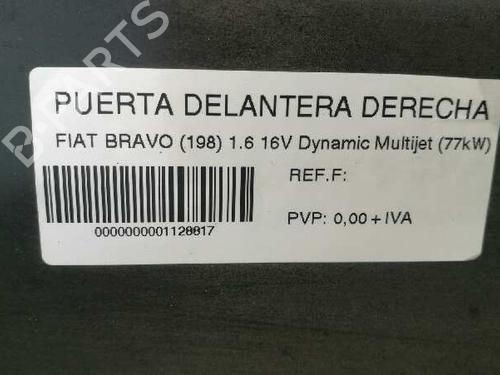 Right front door FIAT BRAVO II (198_) 1.6 D Multijet (198AXH1B) | BP620216C3 