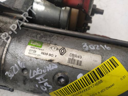 Starter RENAULT LAGUNA II (BG0/1_) 1.9 dCi (BG08, BG0G) | BP11222995M8 