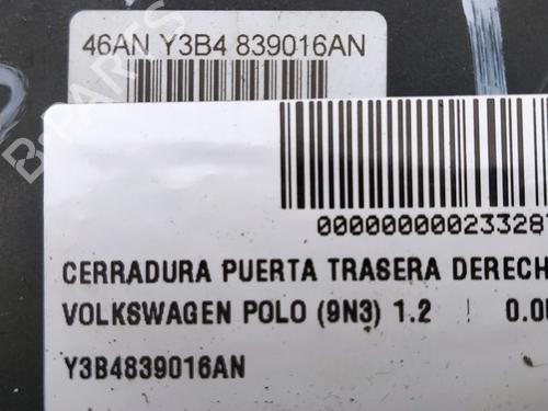 Rear right lock VW POLO (9N_, 9A_)  | BP18116465C99 