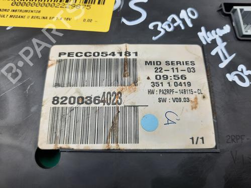 Instrument cluster RENAULT MEGANE II (BM0/1_, CM0/1_) 1.4 16V (BM0B, CM0B) | BP12599163C47 