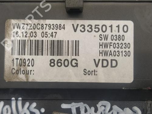 Instrument cluster VW TOURAN (1T1, 1T2) 2.0 TDI | BP14980898C47 